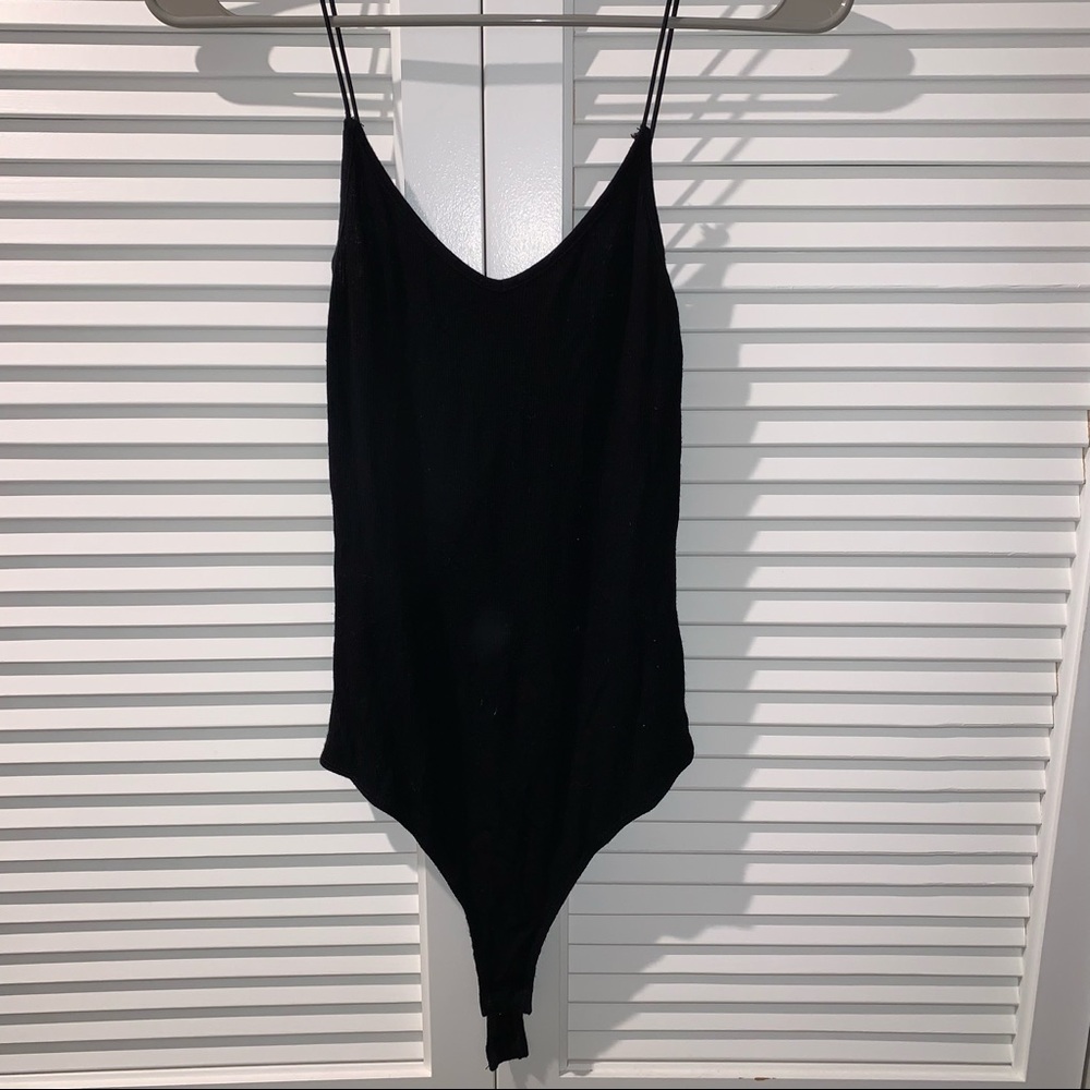 Black ribbed bodysuit